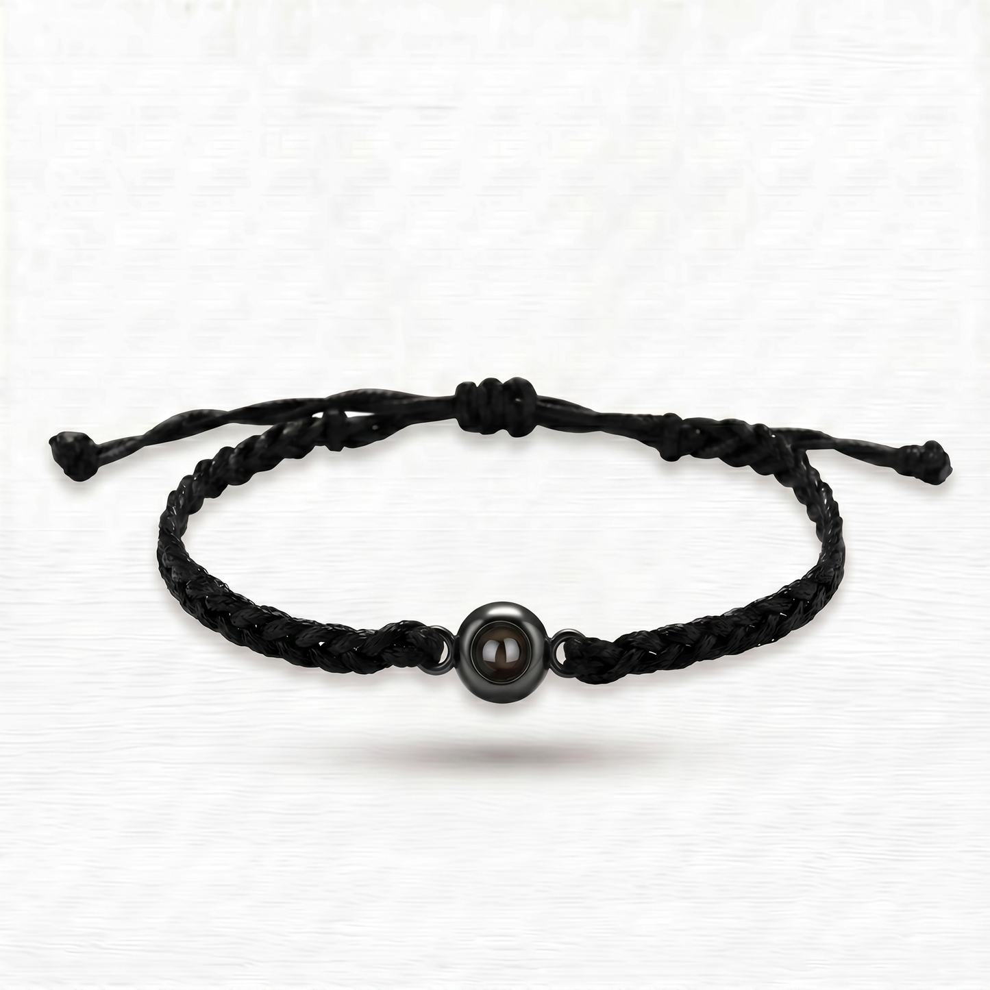 Pulsera de Cordón Negro con Foto Proyectada - Personalizable