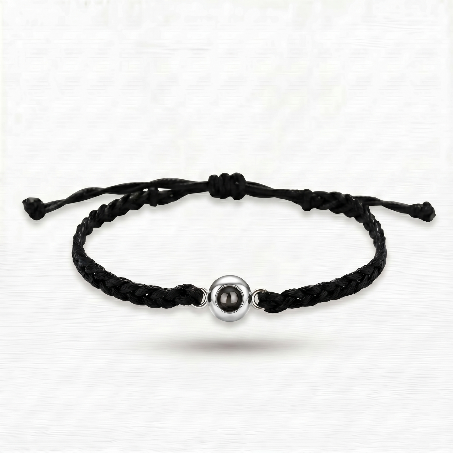 Pulsera de Cordón Negro con Foto Proyectada - Personalizable