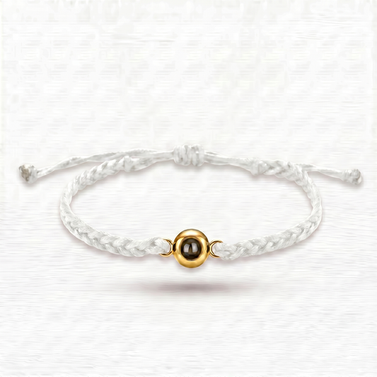 Pulsera de Cordón Blanco con Foto Proyectada - Personalizable